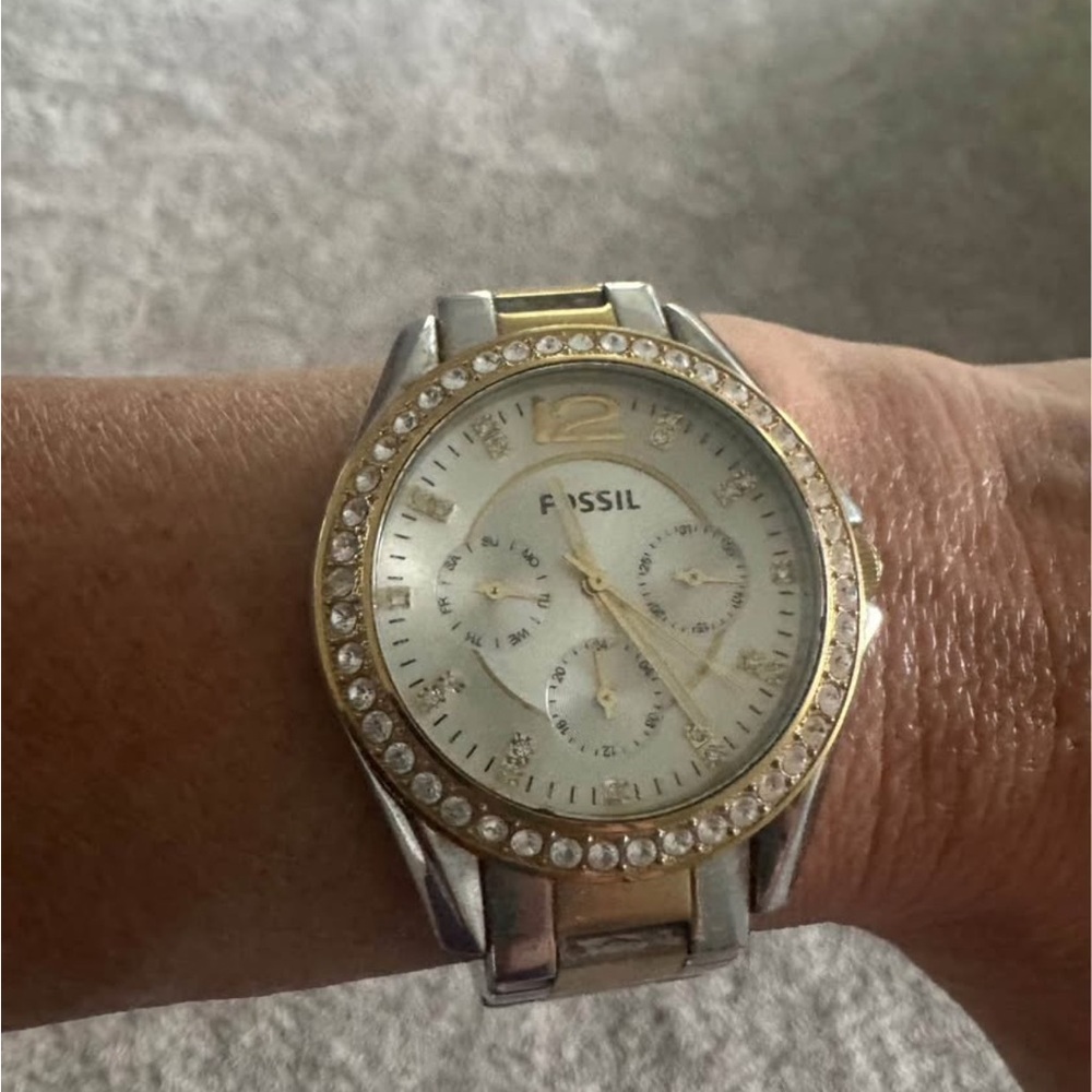 Fossil Women's Two-Tone Crystal Watch